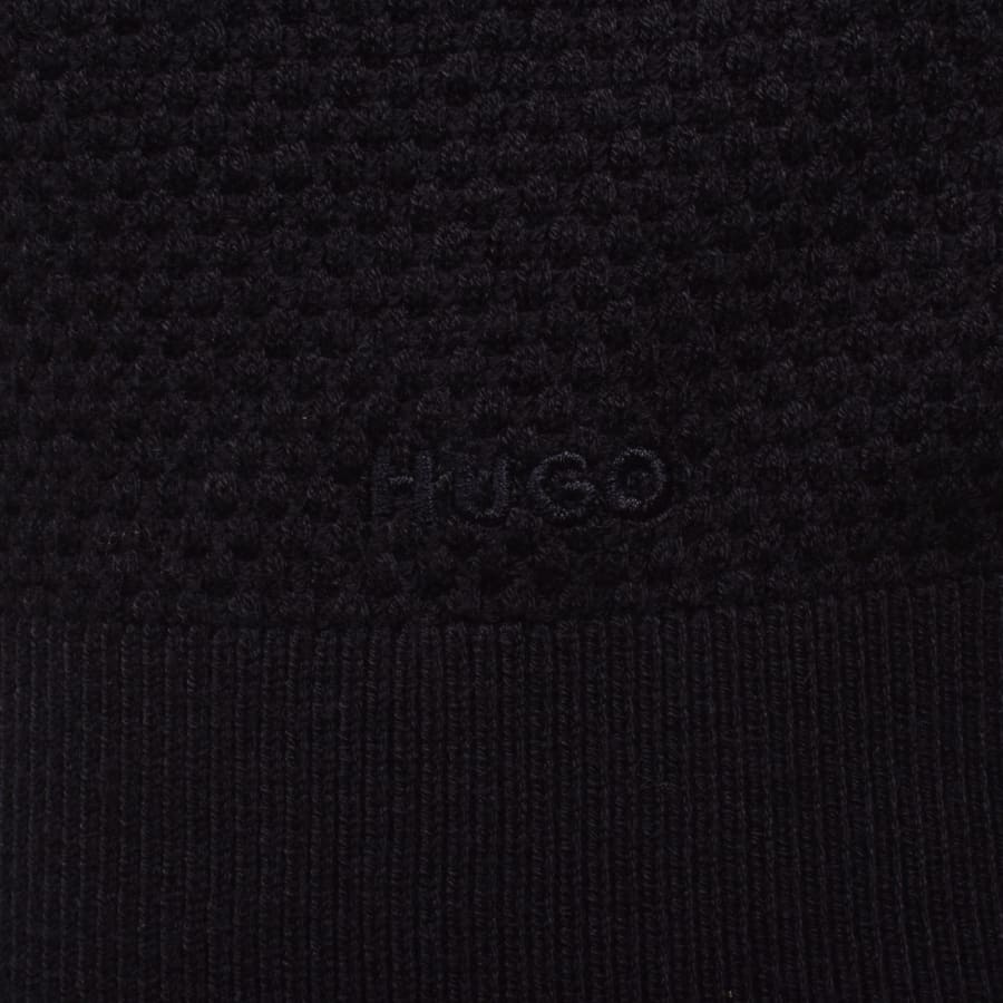 Image number 3 for HUGO Sholton Knit Polo Jumper Navy