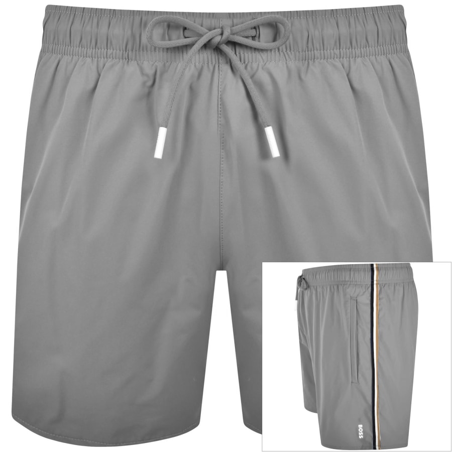 Image number 1 for BOSS Iconic Swim Shorts Grey