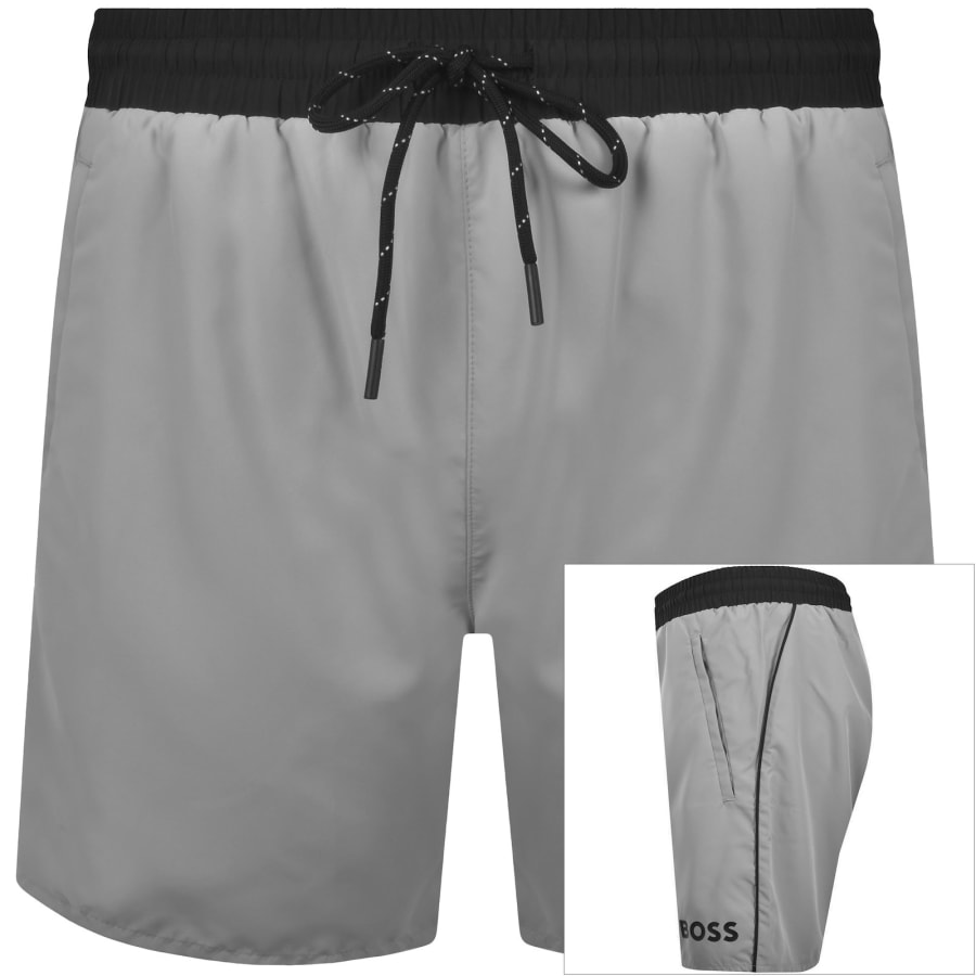 Image number 1 for BOSS Starfish Swim Shorts Grey