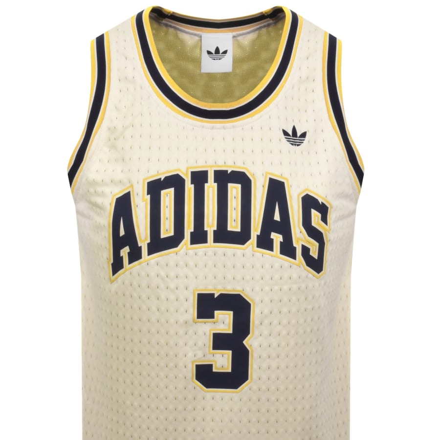 Image number 2 for adidas Originals Logo Jersey Vest Cream