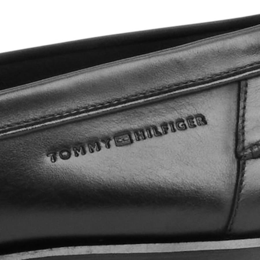 Image number 4 for Tommy Hilfiger Brushed Leather Loafers Black