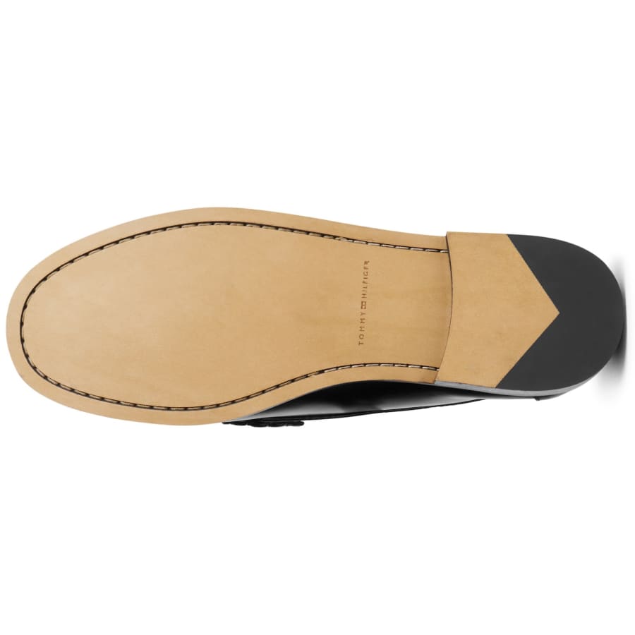 Image number 5 for Tommy Hilfiger Brushed Leather Loafers Black