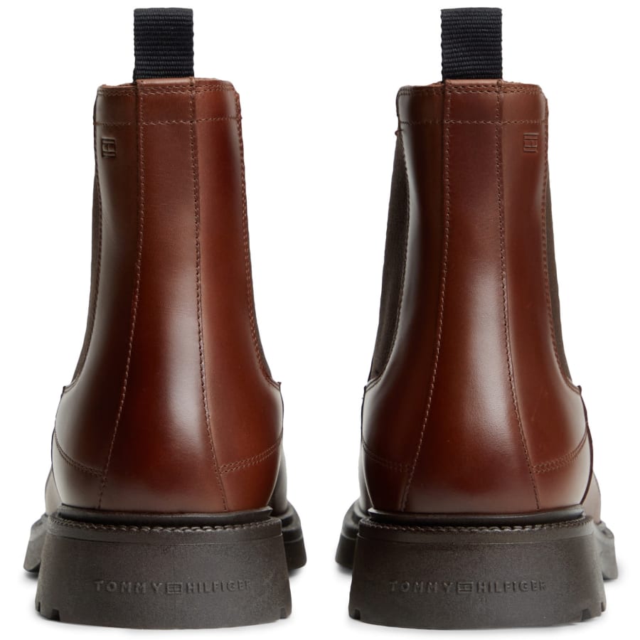 Image number 2 for Tommy Hilfiger Leather Chelsea Boots Brown