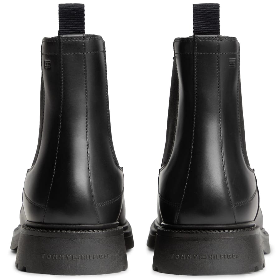 Image number 2 for Tommy Hilfiger Leather Chelsea Boots Black