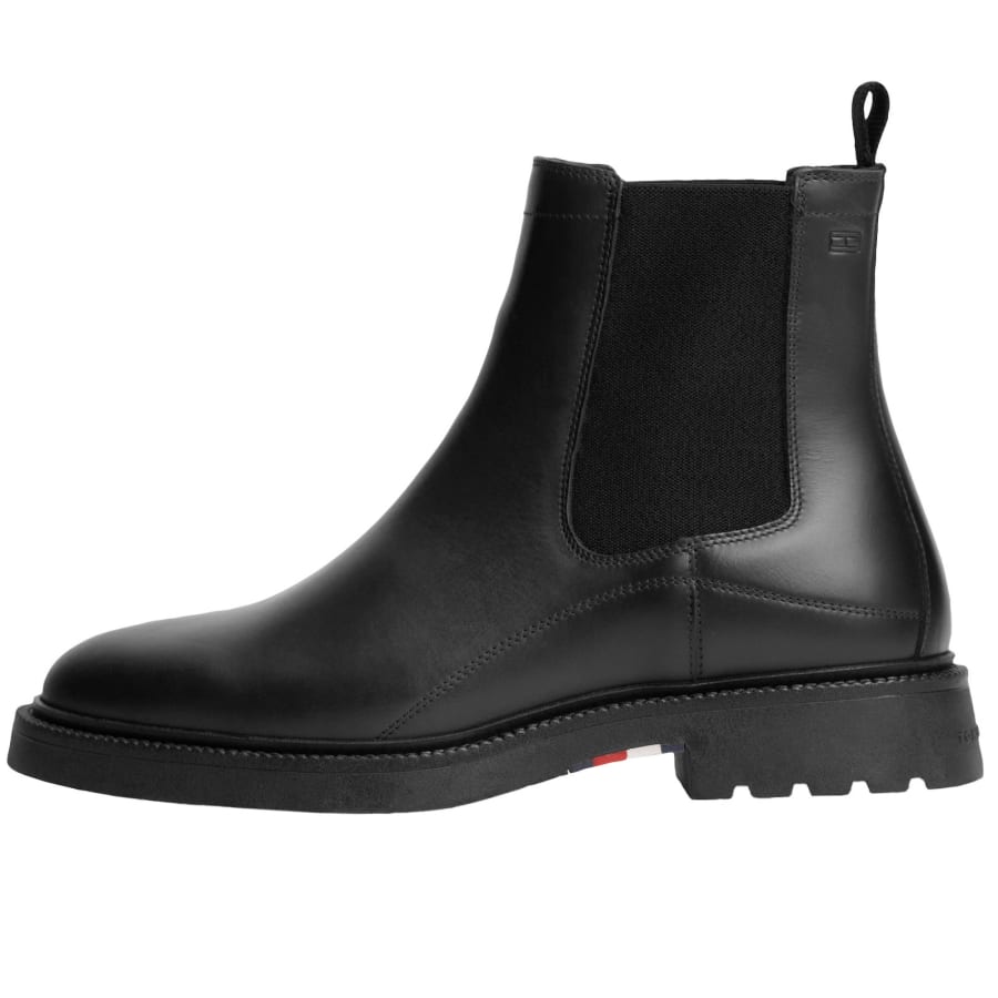 Image number 1 for Tommy Hilfiger Leather Chelsea Boots Black