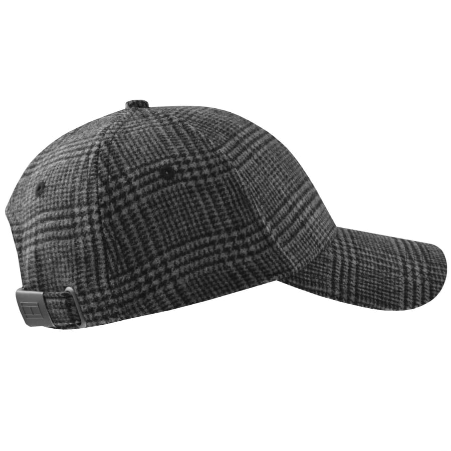 Image number 2 for Tommy Hilfiger 6 Panel Check Melton Cap Grey