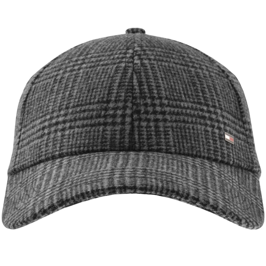 Image number 1 for Tommy Hilfiger 6 Panel Check Melton Cap Grey