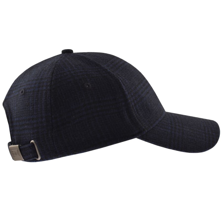 Image number 2 for Tommy Hilfiger 6 Panel Check Melton Cap Blue