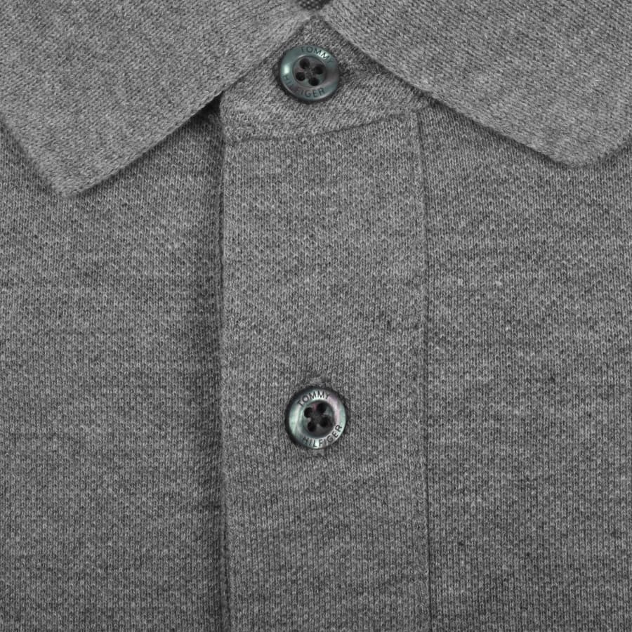 Image number 4 for Tommy Hilfiger Long Sleeved Polo T Shirt Grey