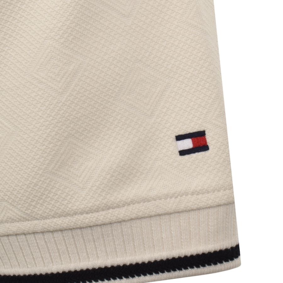 Image number 3 for Tommy Hilfiger Jacquard Polo T Shirt Cream