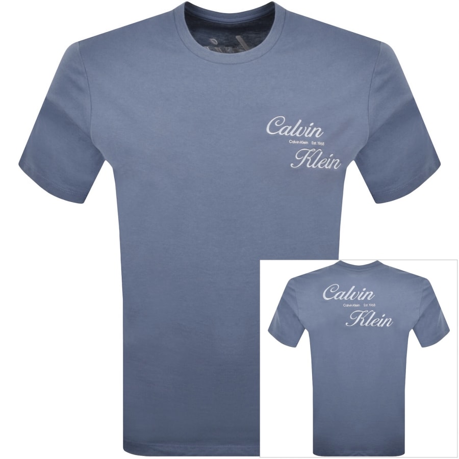 Image number 1 for Calvin Klein Jeans Graphic Logo T Shirt Blue