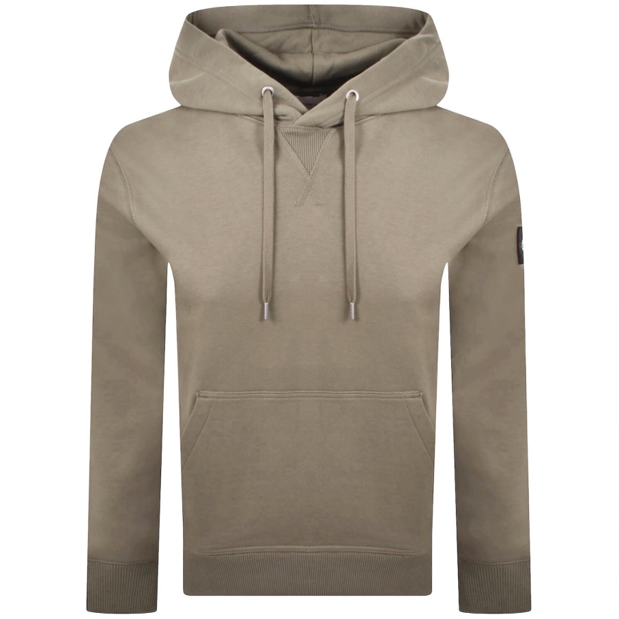 Image number 2 for Calvin Klein Jeans Badge Hoodie Brown