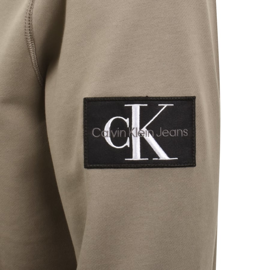 Image number 4 for Calvin Klein Jeans Badge Hoodie Brown