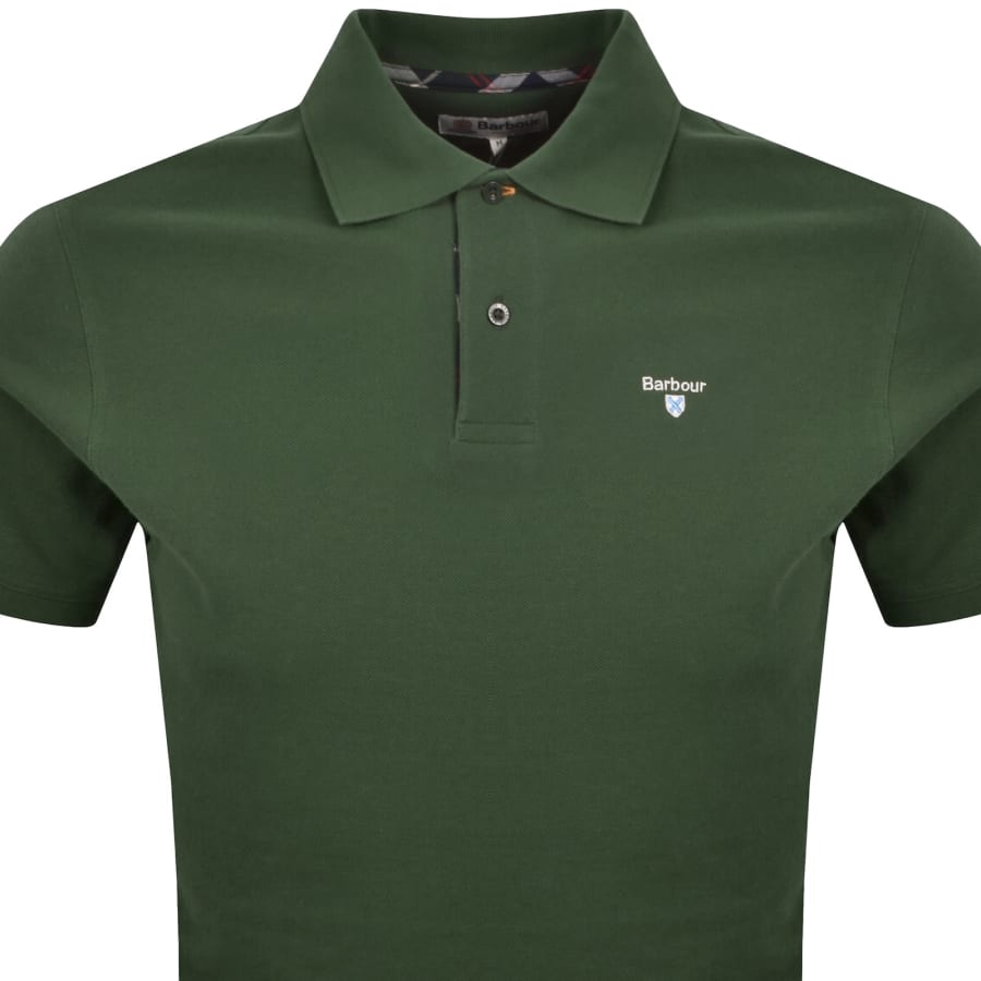 Image number 2 for Barbour Tartan Pique Polo T Shirt Green