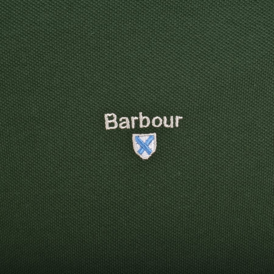 Image number 3 for Barbour Tartan Pique Polo T Shirt Green