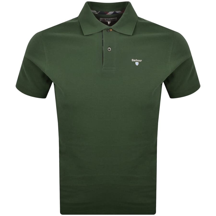 Image number 1 for Barbour Tartan Pique Polo T Shirt Green