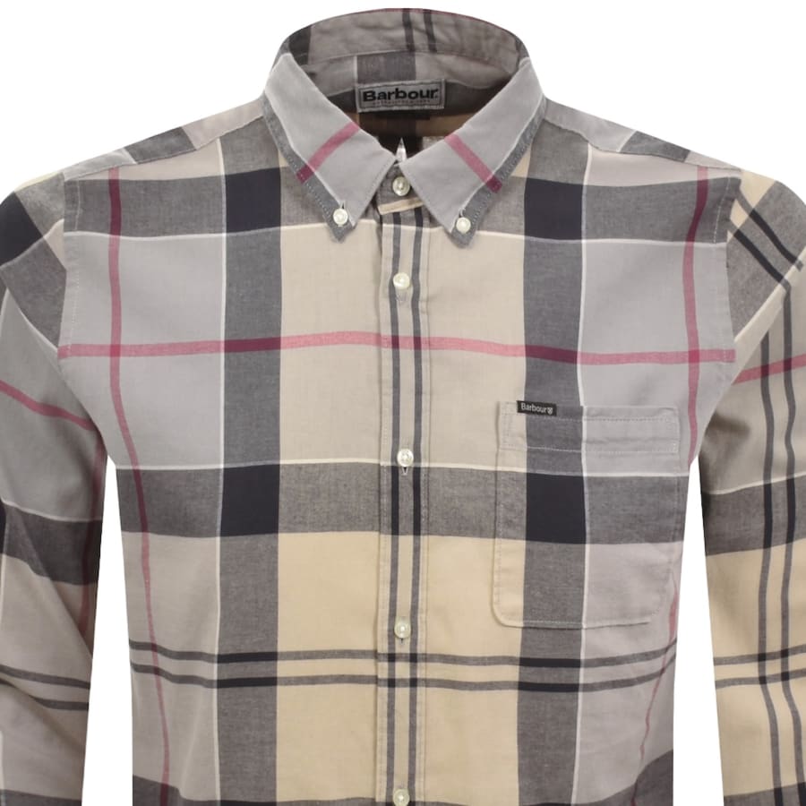 Image number 2 for Barbour Glen Check Long Sleeved Shirt Beige
