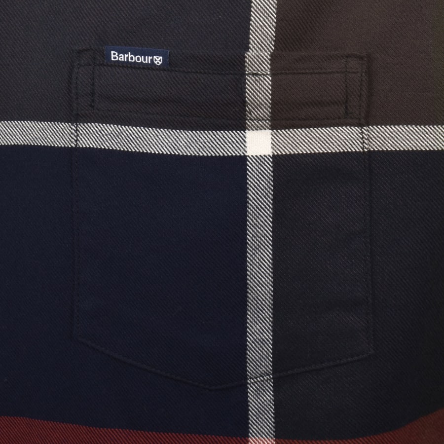 Image number 3 for Barbour Long Sleeved Dunnon Check Shirt Navy