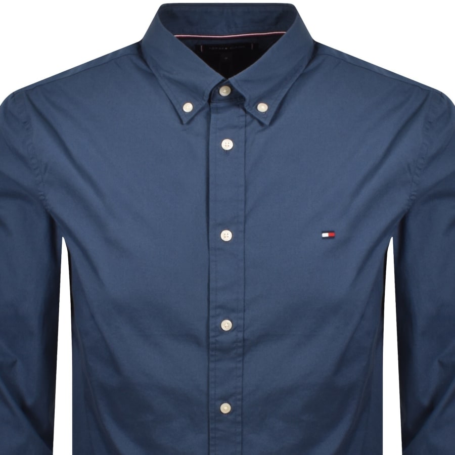 Image number 2 for Tommy Hilfiger Flex Poplin Regular Fit Shirt Blue