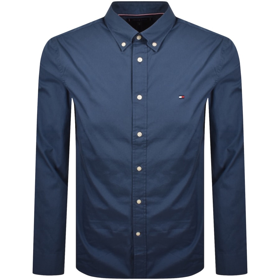 Image number 1 for Tommy Hilfiger Flex Poplin Regular Fit Shirt Blue