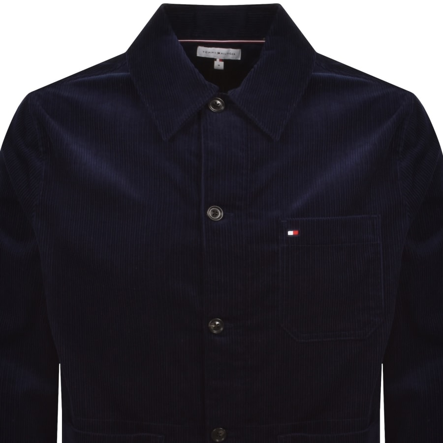 Image number 2 for Tommy Hilfiger Corduroy Chore Overshirt Navy