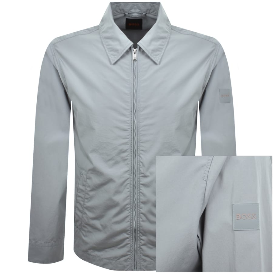 Image number 1 for BOSS Lutti Full Zip Overshirt Open Grey