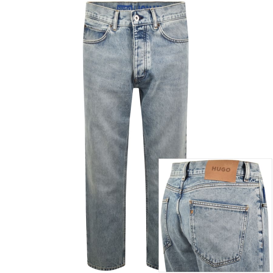 Image number 1 for HUGO Blue Jonah Light Wash Straight Fit Jeans Blue