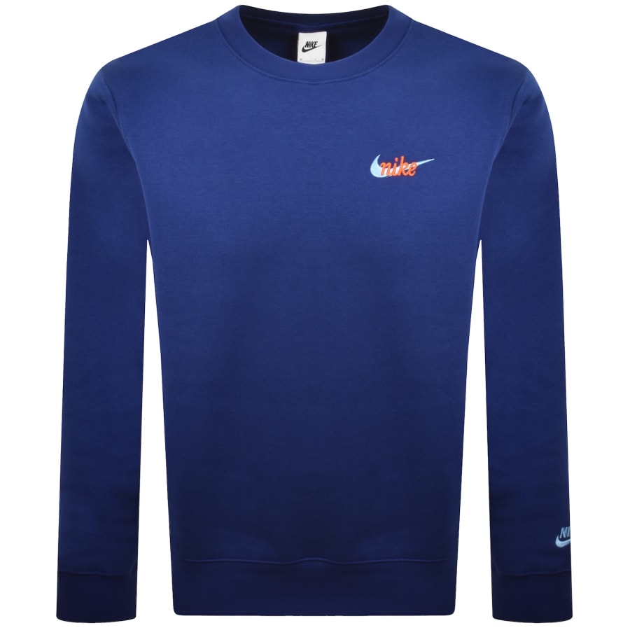 Image number 2 for Nike Crew Neck Club Sweatshirt Blue