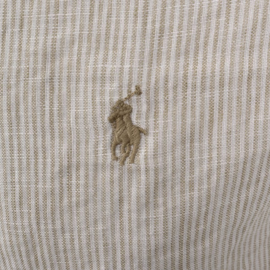Image number 3 for Ralph Lauren Striped Linen Shirt Beige