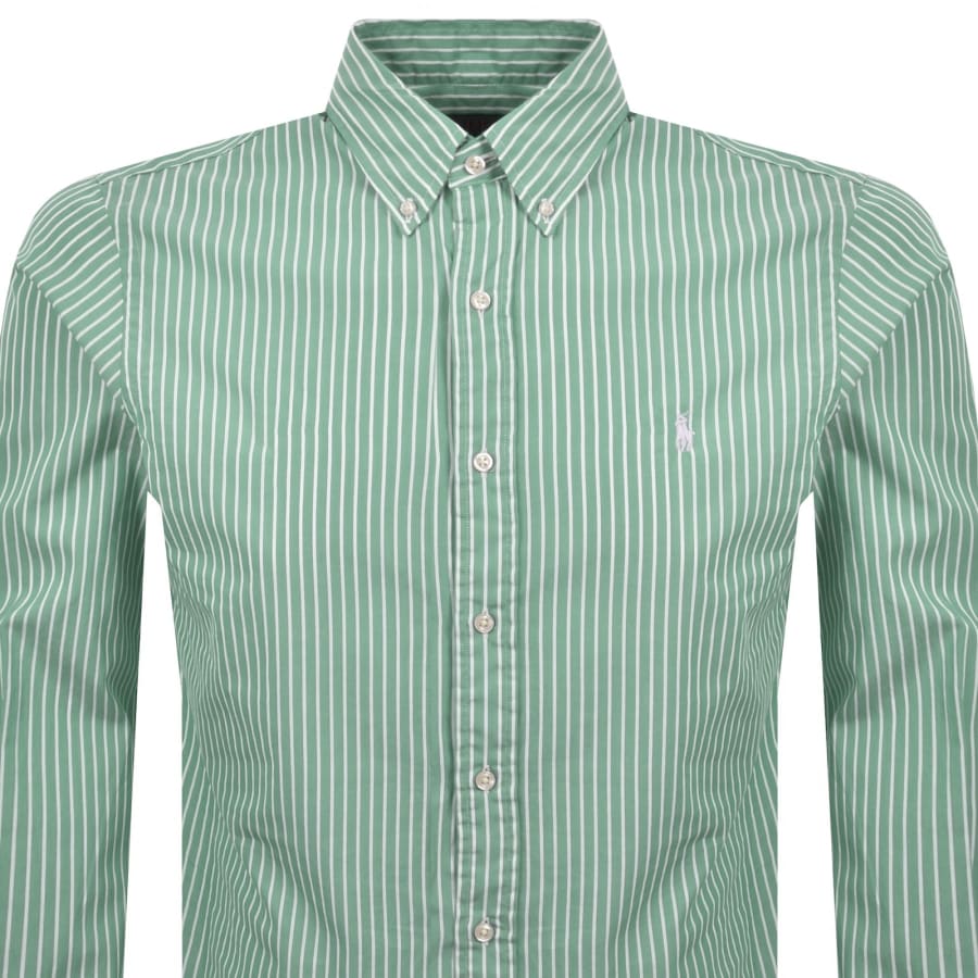 Image number 2 for Ralph Lauren Long Sleeve Striped Shirt Green