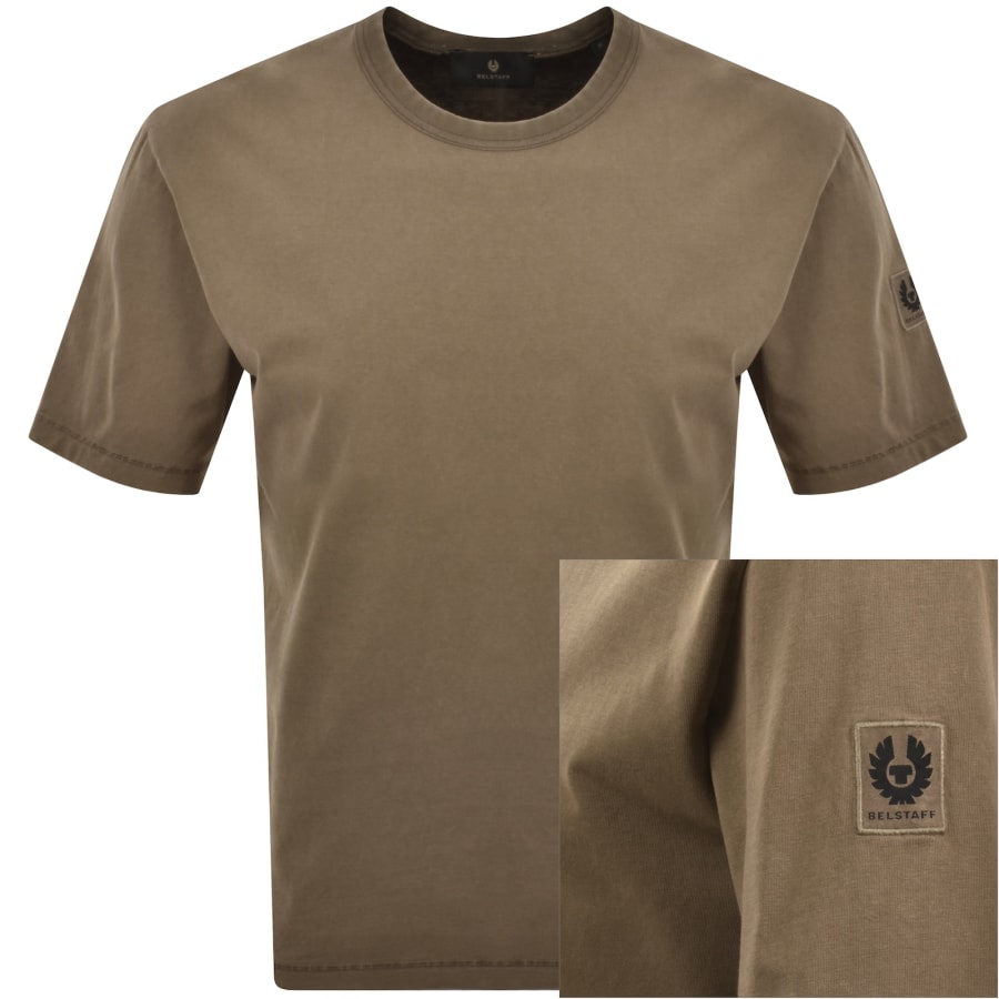 Image number 1 for Belstaff Valley Garment Dye T Shirt Brown