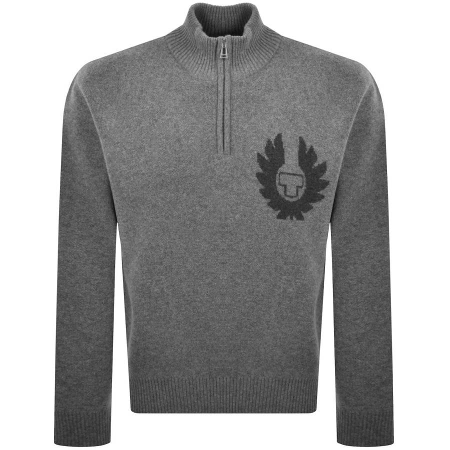 Image number 2 for Belstaff Graphic Knit Jumper Brown