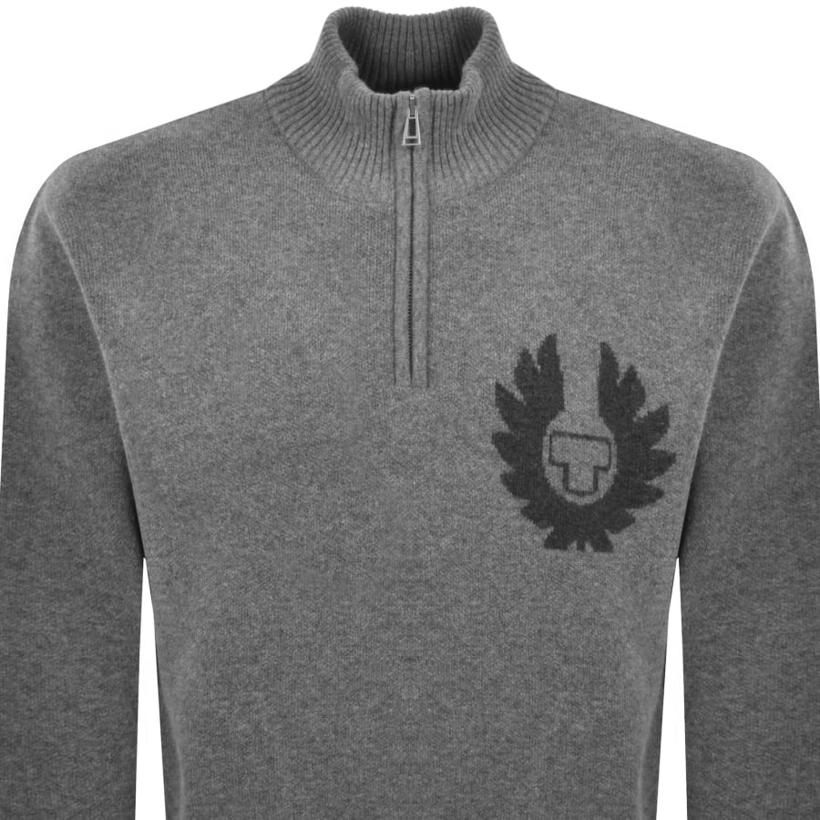 Image number 3 for Belstaff Graphic Knit Jumper Brown