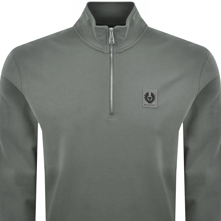 Image number 2 for Belstaff Quarter Zip Sweatshirt Grey