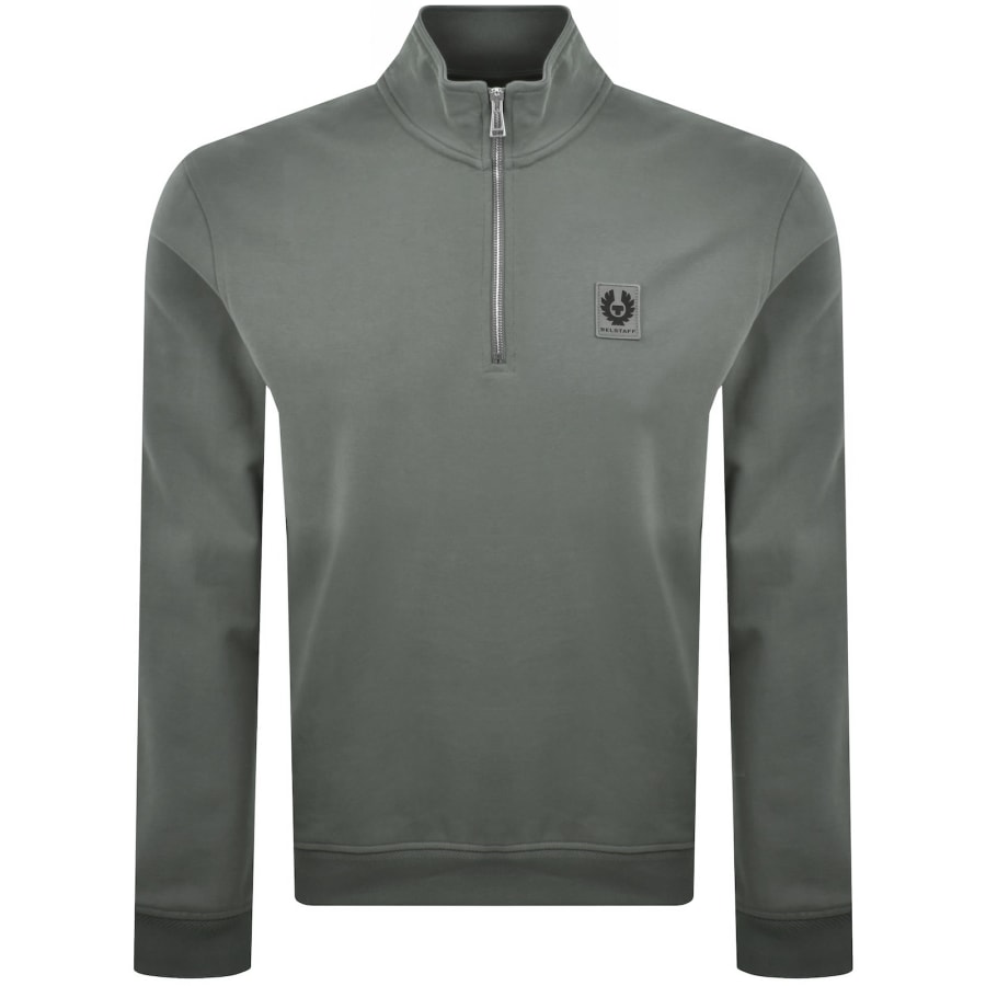 Image number 1 for Belstaff Quarter Zip Sweatshirt Grey