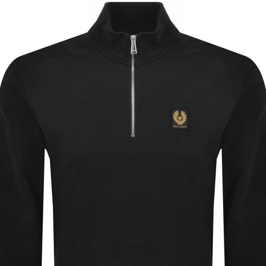 Image number 2 for Belstaff Quarter Zip Sweatshirt Black