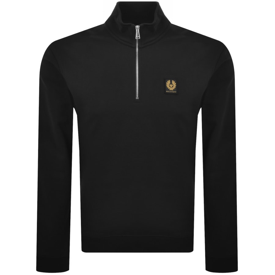 Image number 1 for Belstaff Quarter Zip Sweatshirt Black