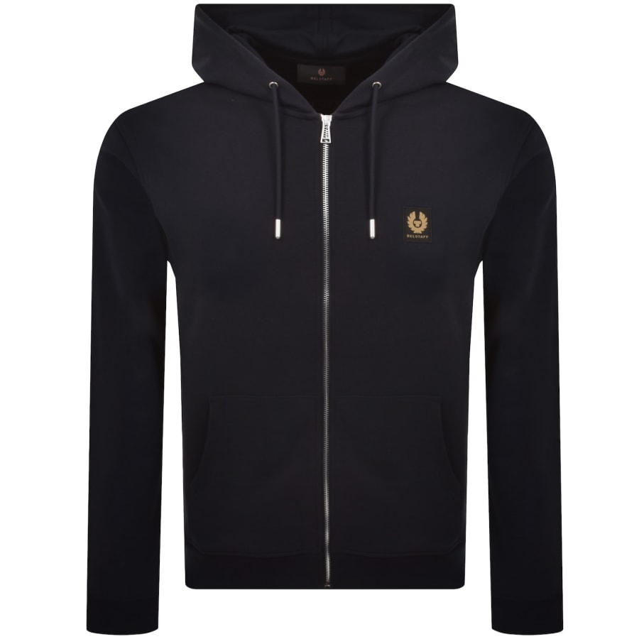 Image number 1 for Belstaff Logo Full Zip Hoodie Navy