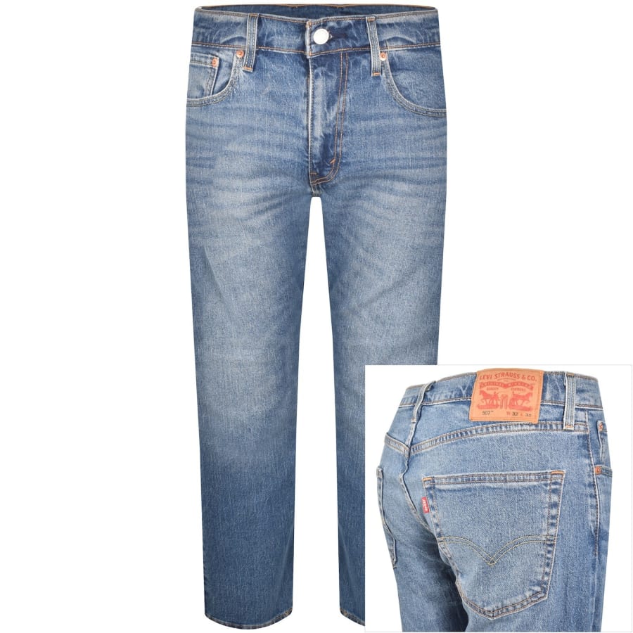 Image number 1 for Levis 502 Tapered Light Wash Jeans Blue