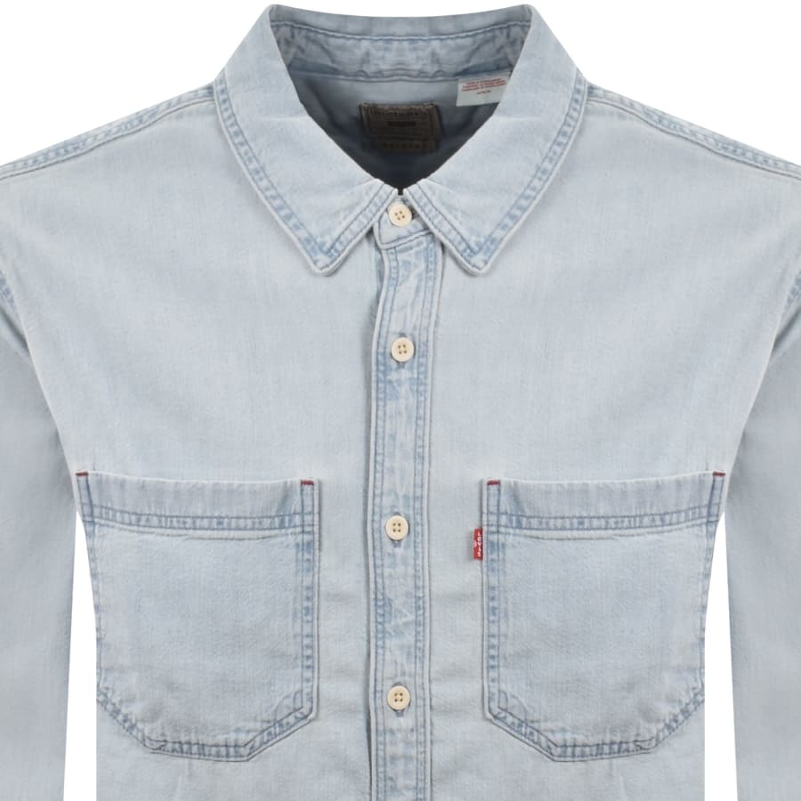 Image number 2 for Levis Mariposa Worker Shirt Light Wash Blue