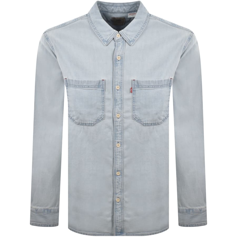 Image number 1 for Levis Mariposa Worker Shirt Light Wash Blue