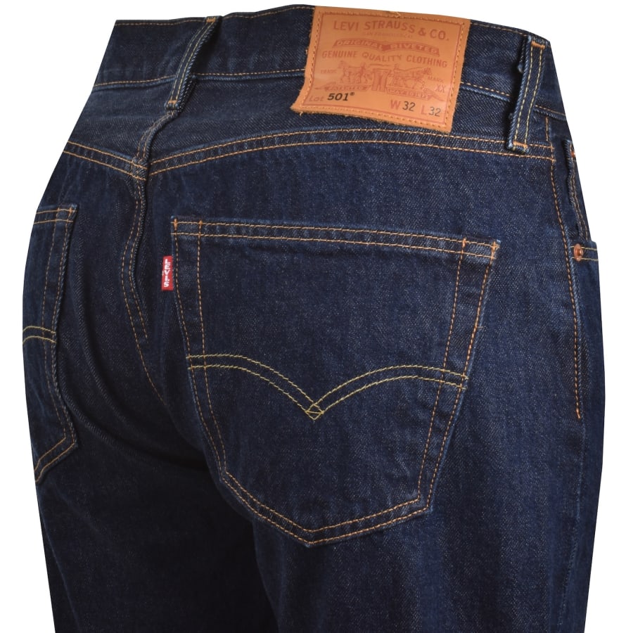Image number 4 for Levis 501 Original Straight Fit Jeans Blue