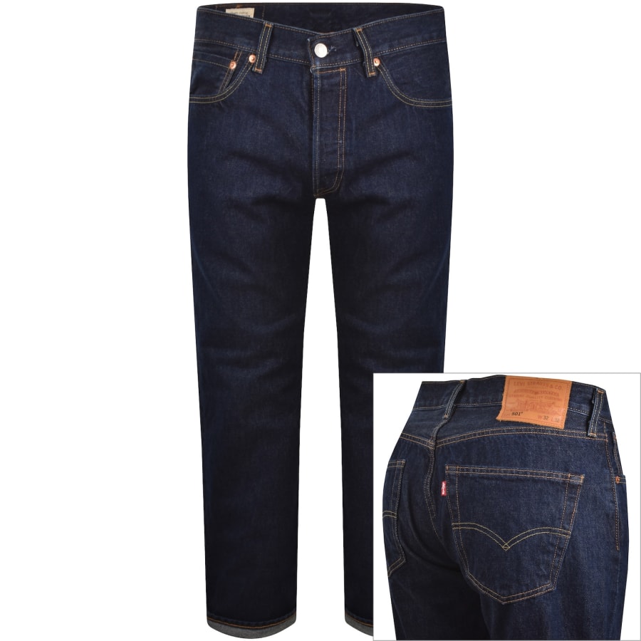 Image number 1 for Levis 501 Original Straight Fit Jeans Blue
