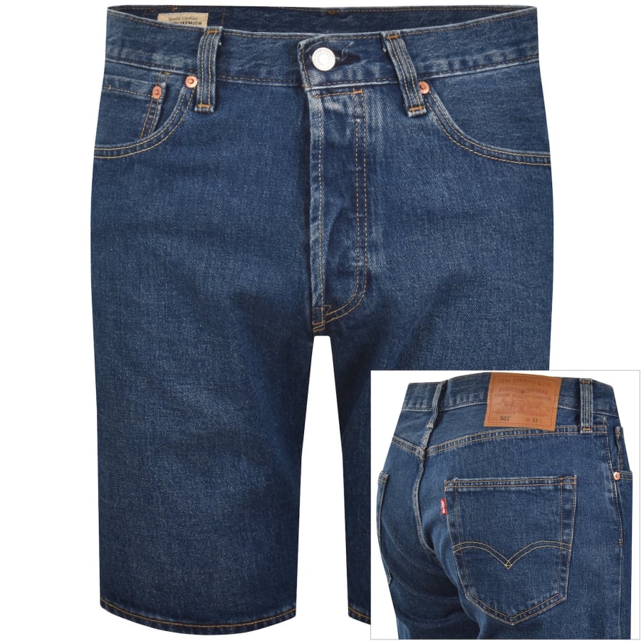 Image number 1 for Levis 501 Original Denim Shorts Dark Blue