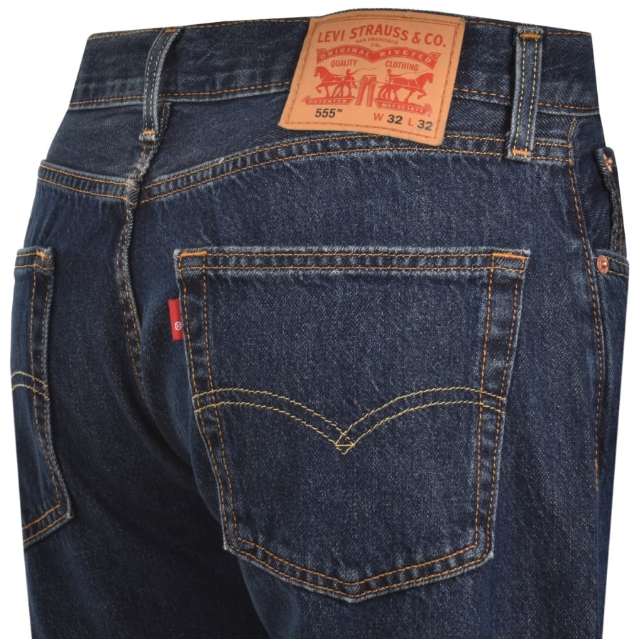 Image number 4 for Levis 555 Relaxed Straight Fit Jeans Blue