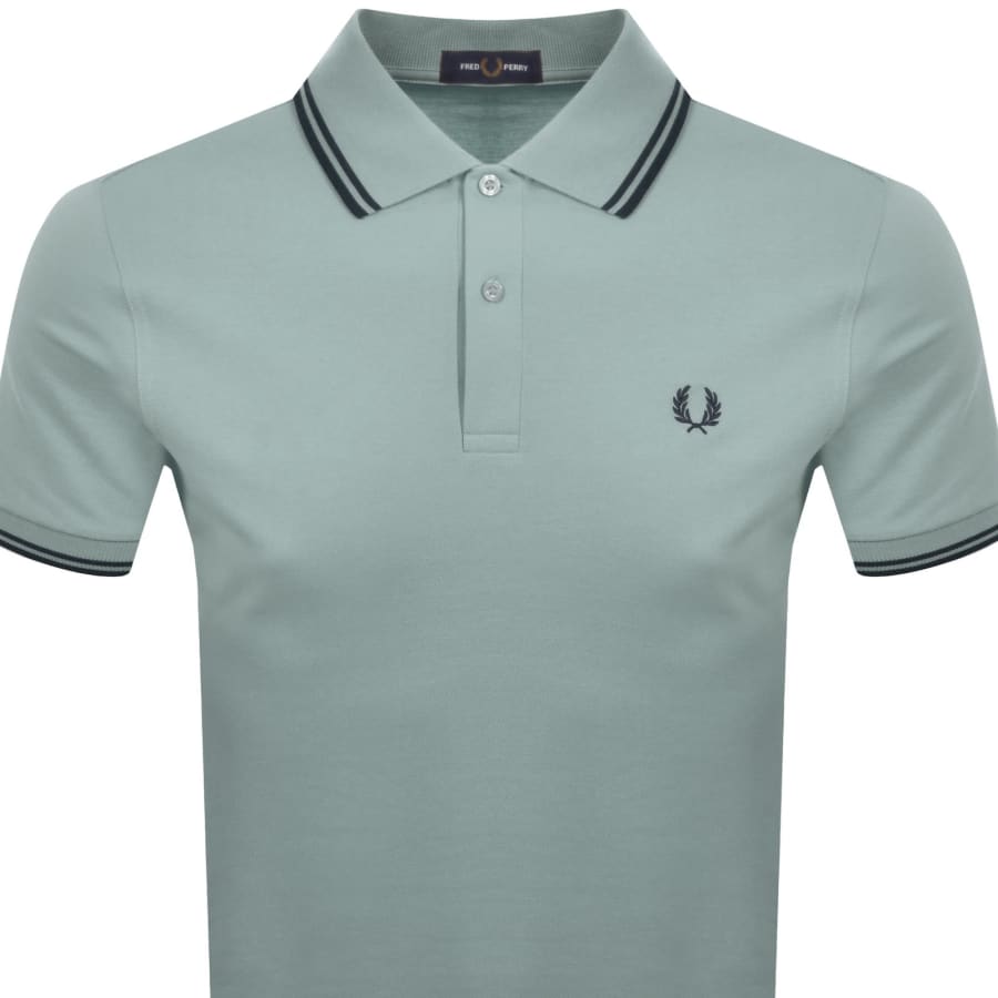 Image number 2 for Fred Perry Twin Tipped Polo T Shirt Silver Blue
