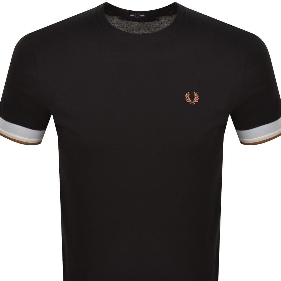 Image number 2 for Fred Perry Twin Tipped Cuff T Shirt Black