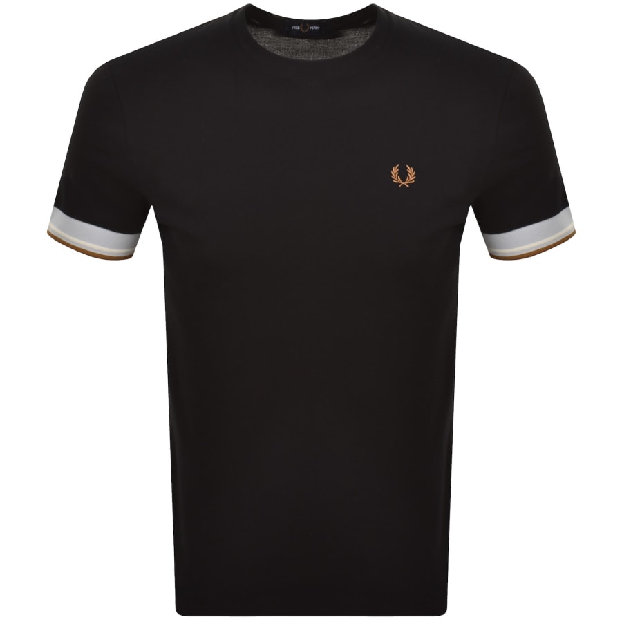 Image number 1 for Fred Perry Twin Tipped Cuff T Shirt Black