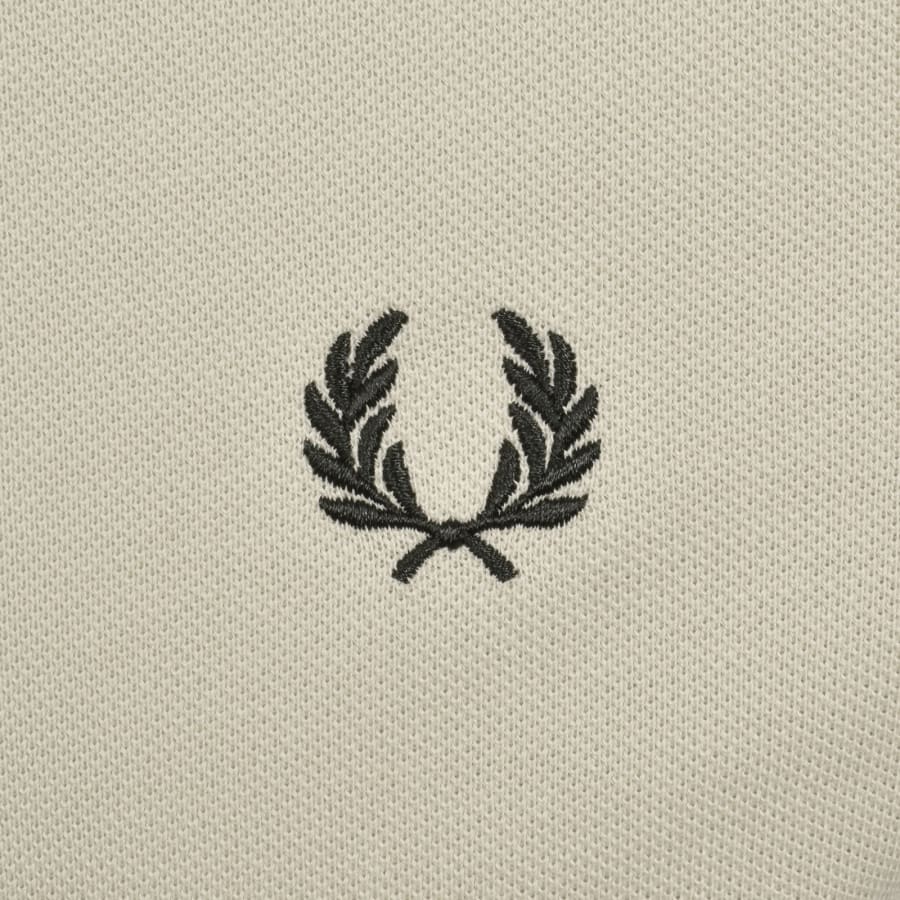 Image number 3 for Fred Perry Twin Tipped Polo T Shirt Oatmeal Beige