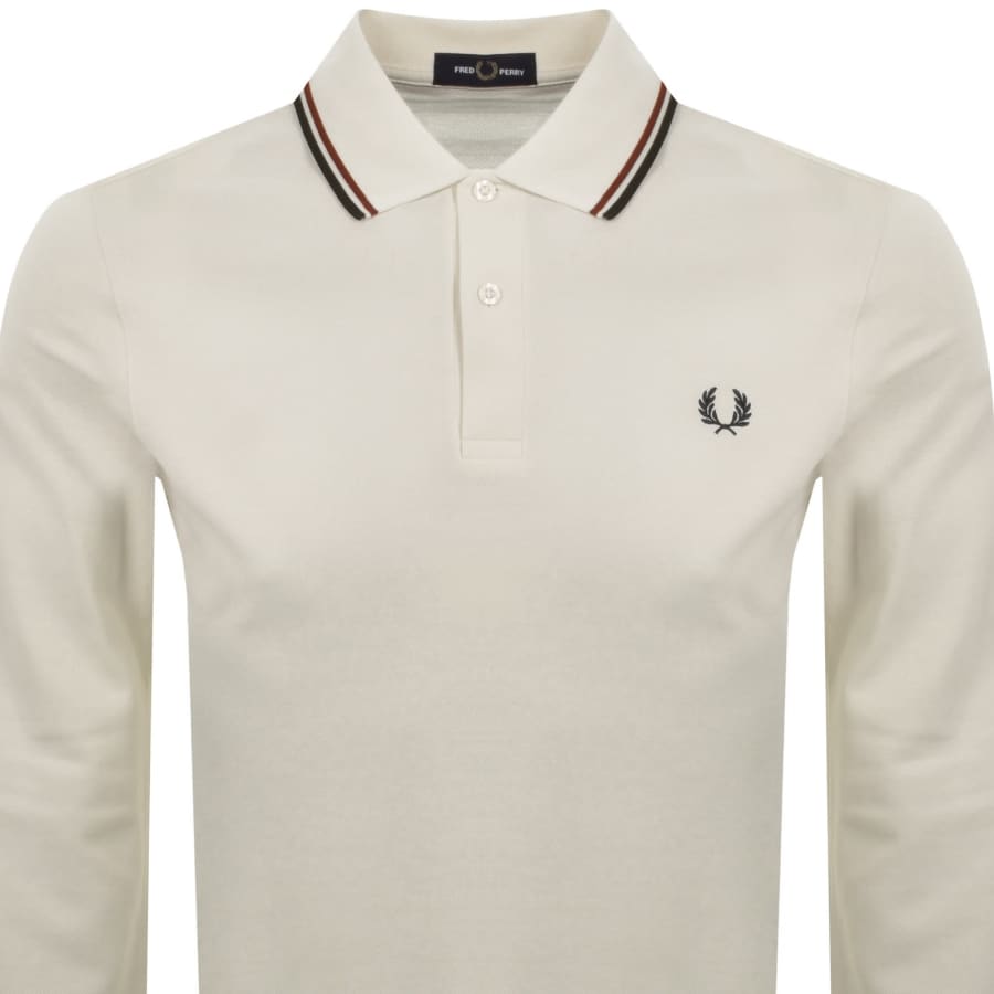 Image number 2 for Fred Perry Twin Tipped Polo T Shirt Cream